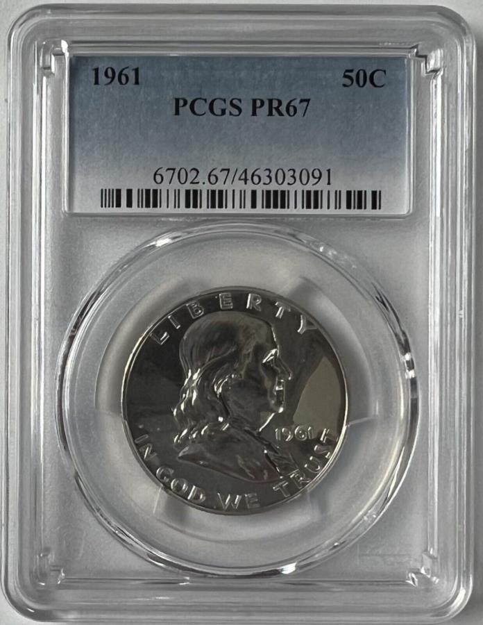 ڶ/ʼݾڽա ƥ 󥳥 [̵] 1961Сץ롼եե󥯥ϡե顼PCGS PR67 1961 Silver Proof Franklin Half Dollar PCGS PR67