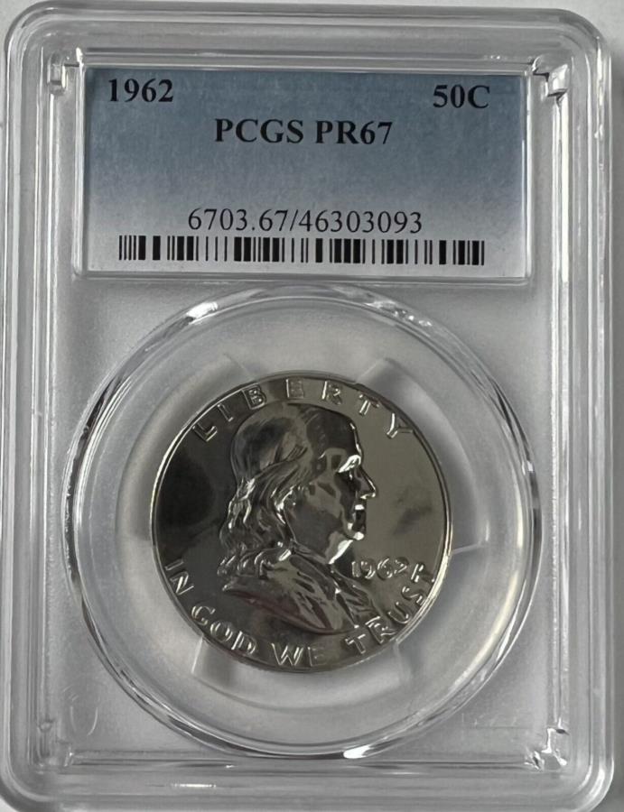 ڶ/ʼݾڽա ƥ 󥳥 [̵] 1962Сץ롼եե󥯥ϡե顼PCGS PR67 1962 Silver Proof Franklin Half Dollar PCGS PR67