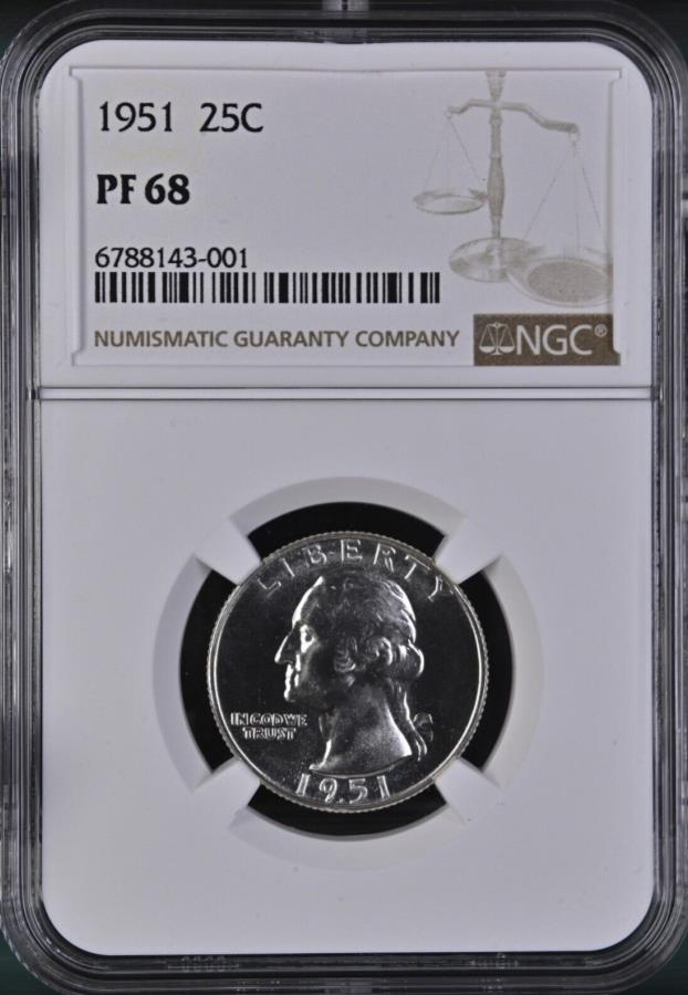 yɔi/iۏ؏tz AeB[NRC _RC [] 1951NVglNGC PF68 1951 Silver Proof Washington Quarter NGC PF68