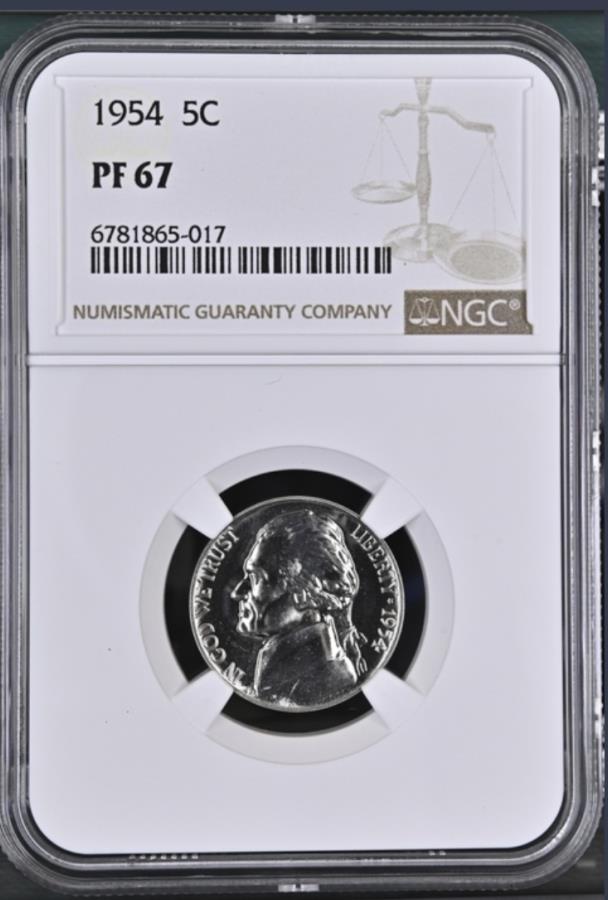 yɔi/iۏ؏tz AeB[NRC _RC [] 1954N̏ؖWFt@[\EjbPNGC PF 67 1954 Proof Jefferson Nickel NGC PF 67