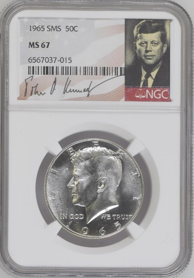 yɔi/iۏ؏tz AeB[NRC _RC [] 1965 SMS Kennedy Half Dollar NGC MS67 1965 SMS Kennedy Half Dollar NGC MS67