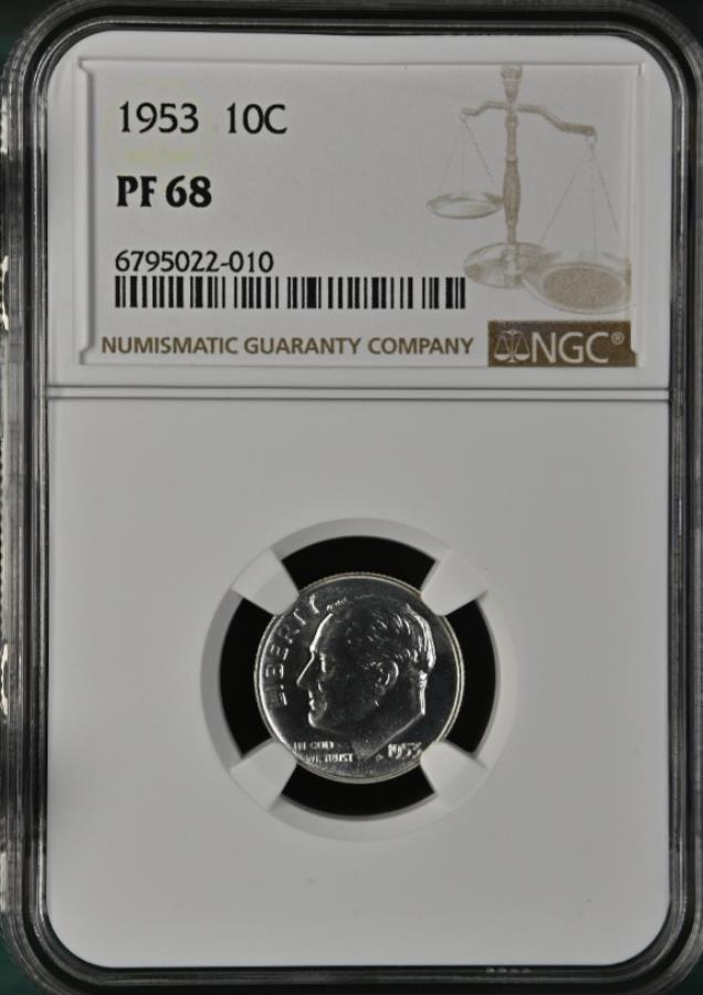 yɔi/iۏ؏tz AeB[NRC _RC [] 1953ؖ[Yxg_CNGC PF68 1953 Proof Roosevelt Dime NGC PF68