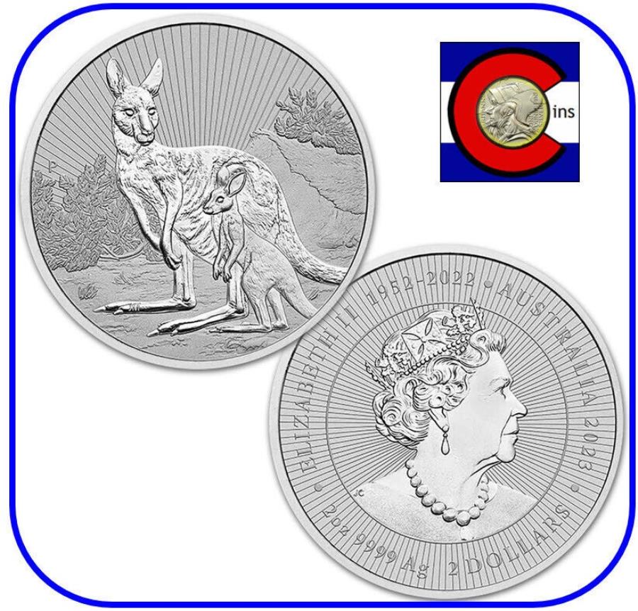 yɔi/iۏ؏tz AeB[NRC _RC [] 2023I[XgAJK[xCr[2IXVo[RC -  - JvZ 2023 Australia Kangaroo & Baby 2 oz Silver Coin - Next Generation - in capsule