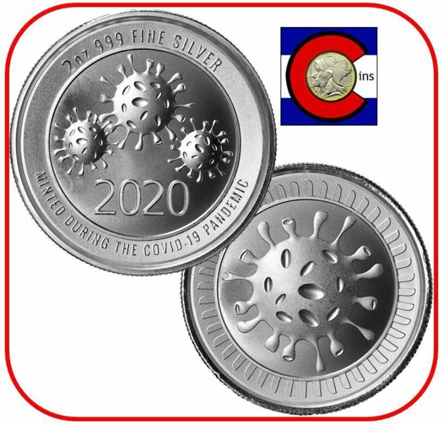 yɔi/iۏ؏tz AeB[NRC _RC [] 2020 COV-19 2IXVo[nC[tCV-19JvZ̃Eh 2020 Cov-19 2 oz Silver High Relief CV-19 Round in capsule