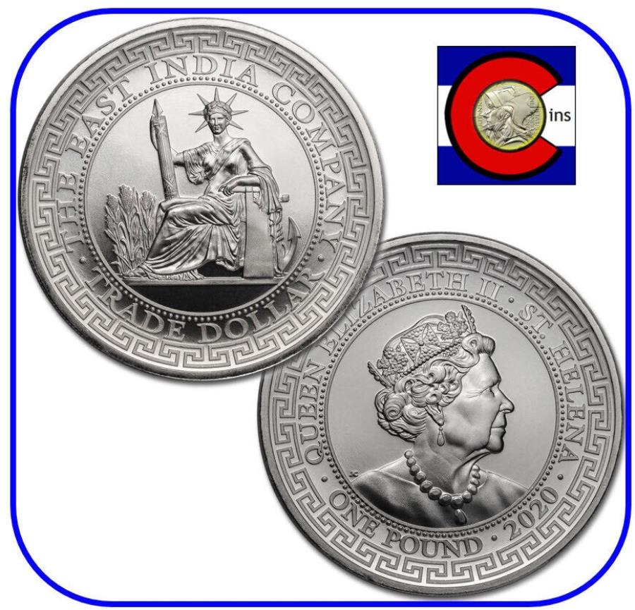 ڶ/ʼݾڽա ƥ 󥳥 [̵] 2020ȥإʥȥǥ1󥹥Сեȥ졼ɥɥ륫ץbu 2020 St. Helena East India 1 oz Silver French Trade Dollar BU in capsule