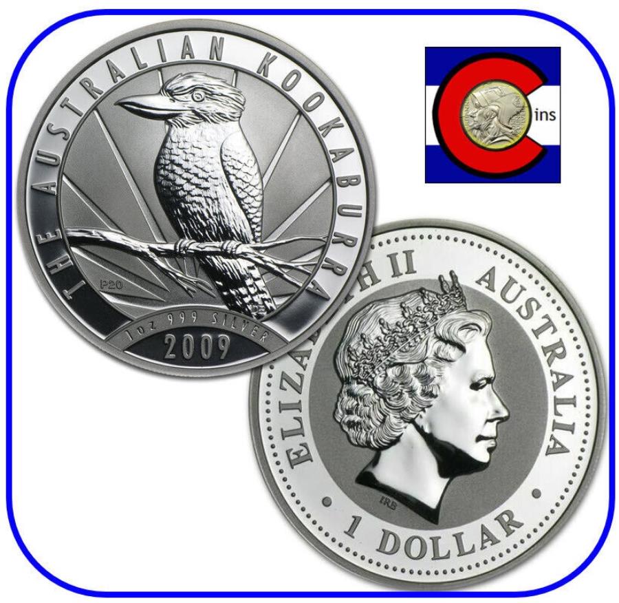 yɔi/iۏ؏tz AeB[NRC _RC [] 2009NI[XgAN[Ju1IXBVo[RC-BU̓p[X~g[璼 2009 Australia Kookaburra 1 oz. Silver Coin - BU direct from Perth Mint roll