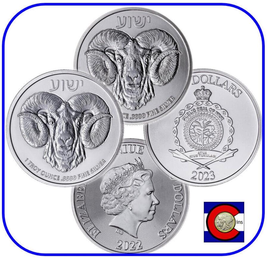 ڶ/ʼݾڽա ƥ 󥳥 [̵] 20222023 niue ram of calvary 1 oz$ 2 $ 2ץ - ¥꡼ 2022 &2023 Niue Ram of Calvary 1 oz Silver $2 Coins in capsules - Truth Series