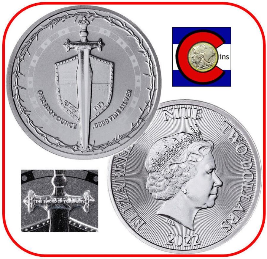 【極美品/品質保証書付】 アンティークコイン モダンコイン [送料無料] 2022ニュー・トゥルースシリーズ - 真実の剣-1 oz 0.9999シルバー$ 2コインカプセル 2022 Niue Truth Series - Sword of Truth - 1 oz 0.9999 Silver $2 Coin in capsule