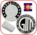 2008ゴールドはお金の自由1オンス0.999シルバーラウンド - 20ラウンドのチューブ/ロール 2008 Gold is Money Freedom 1 oz 0.999 Silver Round -- tube/roll of 20 rounds(3)