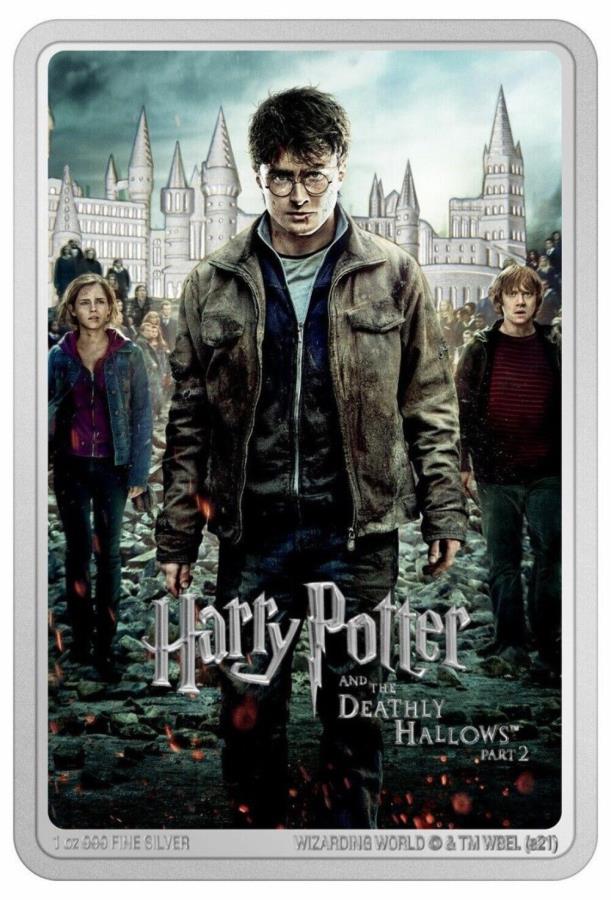 【極美品/品質保証書付】 アンティークコイン モダンコイン 送料無料 2021 Niue Harry Potter Deathly Hallows Pt。 2ムービーポスター1オンスシルバーバー 2021 Niue Harry Potter Deathly Hallows Pt. 2 Movie Poster 1oz Silver Bar