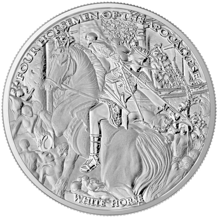 yɔi/iۏ؏tz AeB[NRC _RC [] 2023Jp`Alَ^zCgz[X̎lRmc1IXVo[BURC 2023 Carpathians Four Horsemen of the Apocalypse White Horse 1oz Silver BU Coin