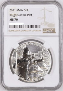 2021過去1オンスシルバーBUコインNGC MS 70のマルタ騎士団 2021 Malta Knights of the Past 1oz Silver BU Coin NGC MS 70