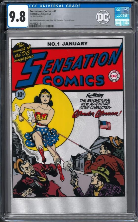 yɔi/iۏ؏tz AeB[NRC _RC [] 2020 NZ~g - ZZ[VR~bN1Jo[35gsAVo[tHC-CGC 9.8 2020 NZ Mint - Sensation Comics #1 Cover 35g Pure Silver Foil - CGC 9.8