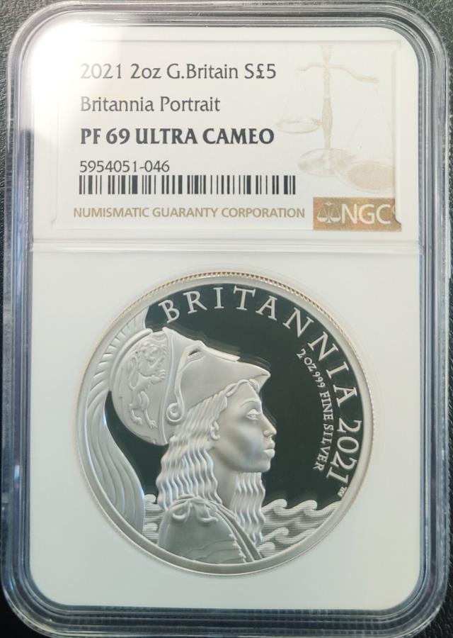 【極美品/品質保証書付】 アンティークコイン モダンコイン 送料無料 2021イギリスのブリタニアポートレート2オンスシルバーコインNGC PF 69 UCAM 2021 Great Britain Britannia Portrait 2oz Silver Coin NGC PF 69 UCAM