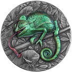 【極美品/品質保証書付】 アンティークコイン モダンコイン [送料無料] 2021 niue驚くべき動物カメレオン3オンスシルバーコイン 2021 Niue Amazing Animals Chameleon 3oz Silver Coin