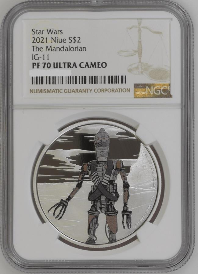 ڶ/ʼݾڽա ƥ 󥳥 [̵] 2021 niueޥꥢIg-11顼줿1󥹥Сngc pf 70 ucam 2021 Niue The Mandalorian IG-11 Colorized 1oz Silver Coin NGC PF 70 UCAM