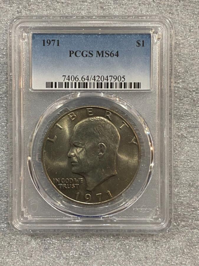 yɔi/iۏ؏tz AeB[NRC _RC [] 1971 Eisenhower Dollar PCGS MS64 ~~ UNC GEM ~~i905j 1971 Eisenhower Dollar PCGS MS64 ~~ Unc Gem ~~ (905)