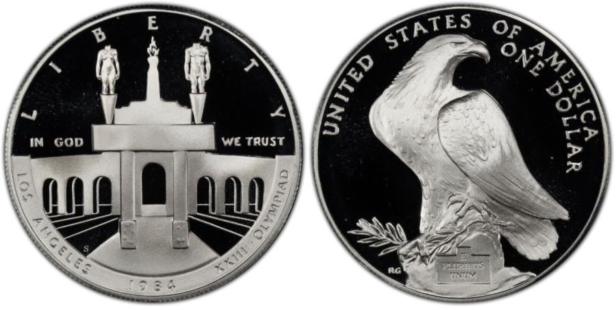  アンティークコイン モダンコイン  1984 S USミントオリンピックプルーフシルバーダラー~~プリスティン~~（コインのみ） 1984 S US Mint Olympic Proof Silver Dollar ~~ PRISTINE ~~ (coin only)