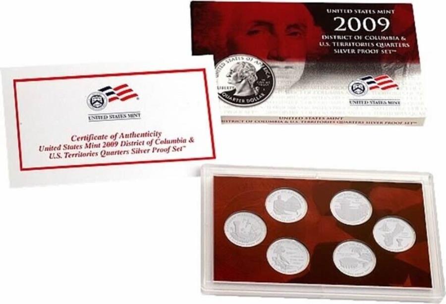 ڶ/ʼݾڽա ƥ 󥳥 [̵] United State Mint 2009 D.C.US Territories Silver Proof Quarters Set COA/OGP United State Mint 2009 D.C. &US Territories Silver Proof Quarters Set COA/OGP