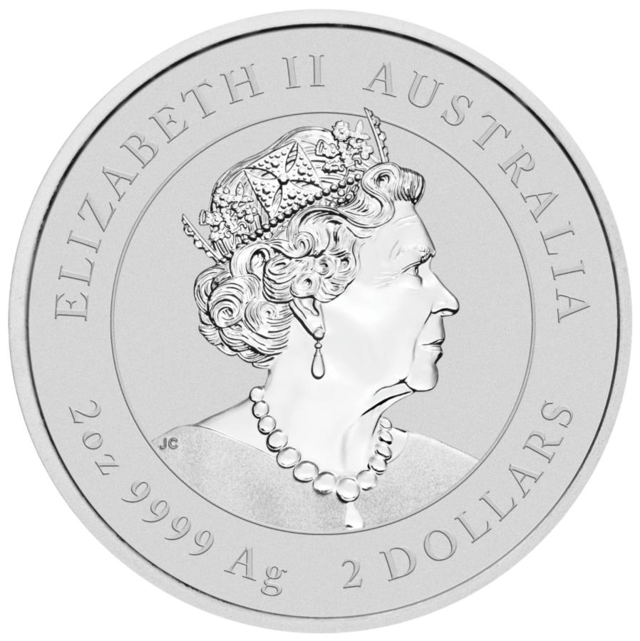 2022オーストラリア2オンス$ 2色のシルバー月のタイガービューコインの年の帽子の年 2022 Australia 2 oz $2 Colored Silver Lunar Year of The Tiger BU Coin in Cap
