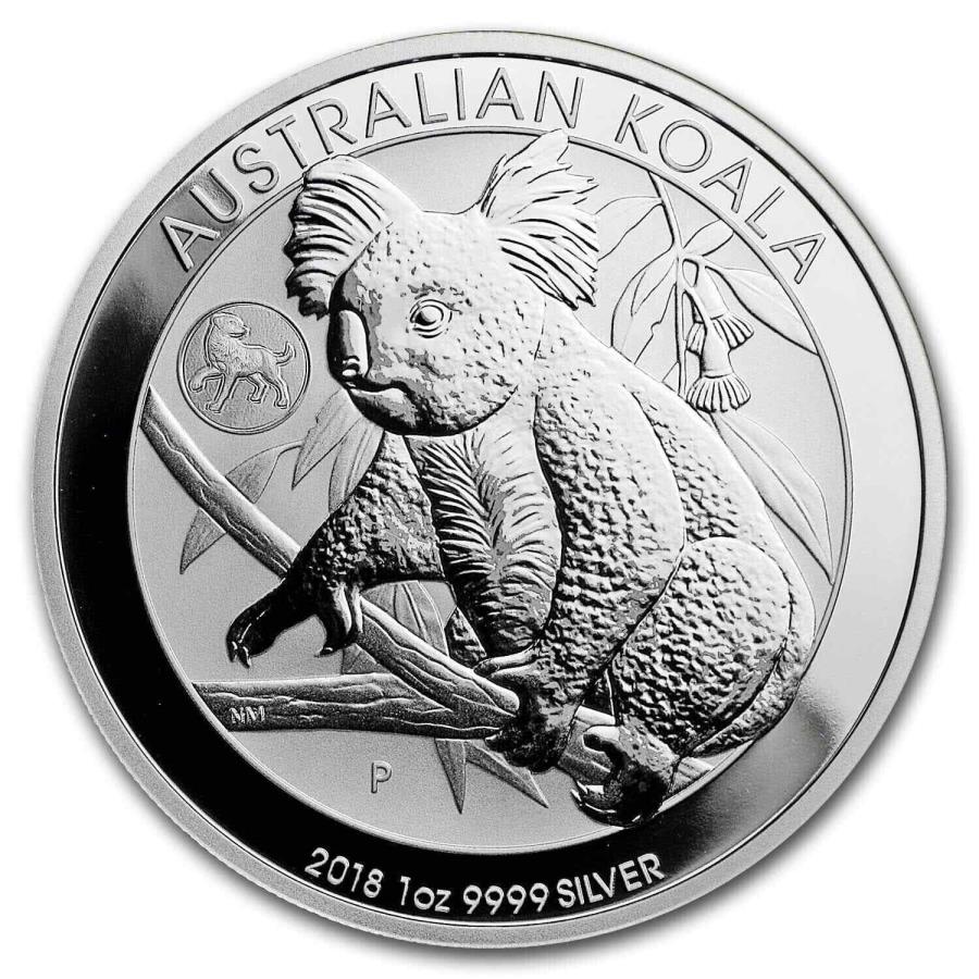 yɔi/iۏ؏tz AeB[NRC _RC [] 2018 Australia Koala w/ Dog Privy Coin 1 oz .999Vo[BU in Capsule Lunar 2018 Australia Koala w/ Dog Privy Coin 1 oz .999 silver BU in capsule Lunar