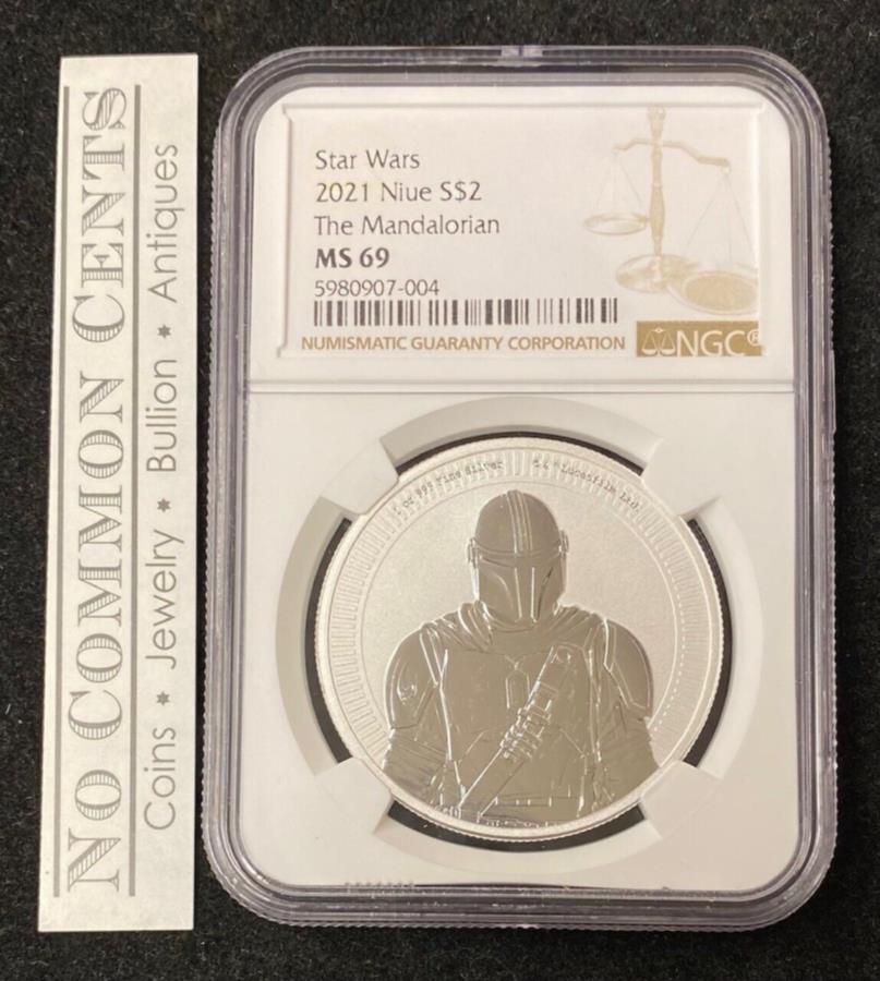 2021 Niue Star Warsޥꥢ1󥹥СBUNGC MS 69?25Kᥤ 2021 Niue Star Wars The Mandalorian 1 oz Silver BU Coin NGC MS 69 ~ 25k Made
