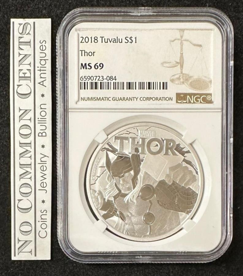 ڶ/ʼݾڽա ƥ 󥳥 [̵] 2018 Tuvalu Marvel Comics Thor 1 Oz .999 Silver Bu Coin NCG MS 69 2018 Tuvalu Marvel Comics Thor 1 oz .999 Silver BU Coin NCG MS 69