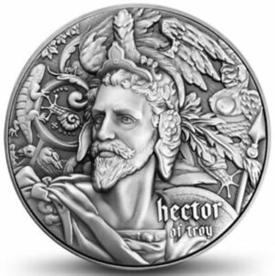 ڶ/ʼݾڽա ƥ 󥳥 [̵] إ֥ȥʥƥ꡼80mm 2󥹥Сϥ꡼ե2020 HECTOR OF TROY Nine Worthies Series 80mm 2oz Silver High Relief Coin 2020 Chad