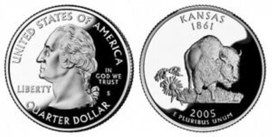 【極美品/品質保証書付】 アンティークコイン モダンコイン [送料無料] 2005 Sカンザス州90％シルバークォーター 2005 S Kansas State 90% Silver Quarter