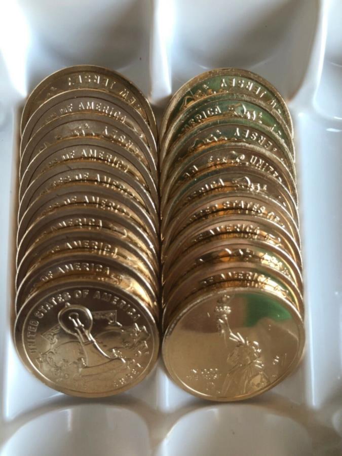 2019 PD NJ American Innovation UNC $ 1ɥ2010d10p˥ߥȥ 2019 P&D NJ American Innovation UNC $1 Dollar-20 Coins (10D &10P) Mint Roll