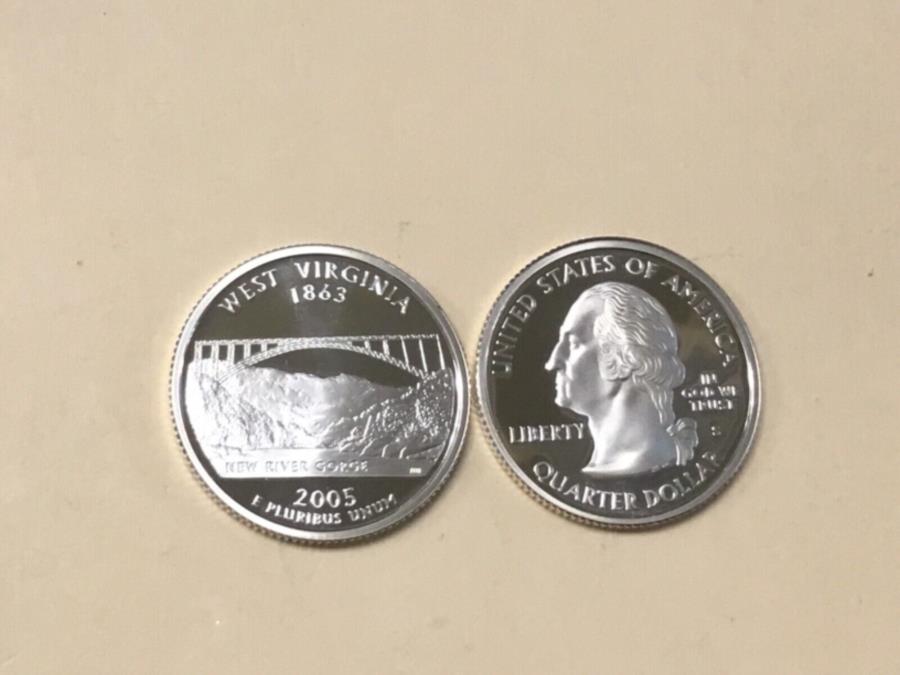 yɔi/iۏ؏tz AeB[NRC _RC [] 2005 S WV West Virginia 50 States Silver Quarter Gem Proof UNC High GradeI 2005 S WV WEST VIRGINIA 50 STATES SILVER QUARTER GEM PROOF UNC HIGH GRADE!