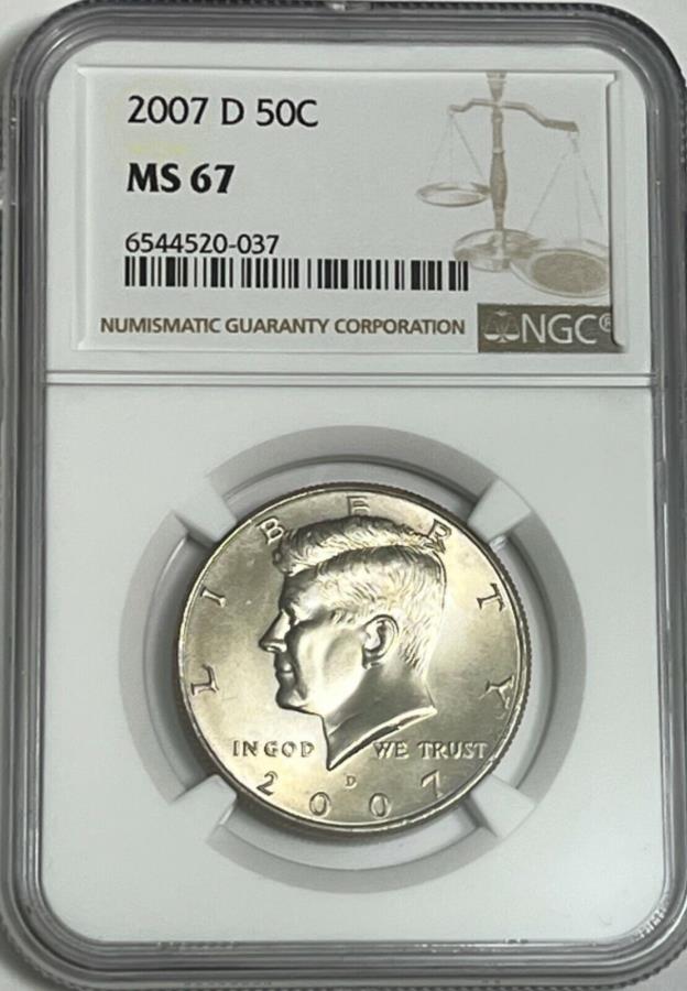 yɔi/iۏ؏tz AeB[NRC _RC [] 2007 D NGC MS67~gԃNbhPlfBn[thrWlXXgCN50C JFKRC 2007 D NGC MS67 MINT STATE CLAD KENNEDY HALF DOLLAR BUSINESS STRIKE 50C JFK COIN