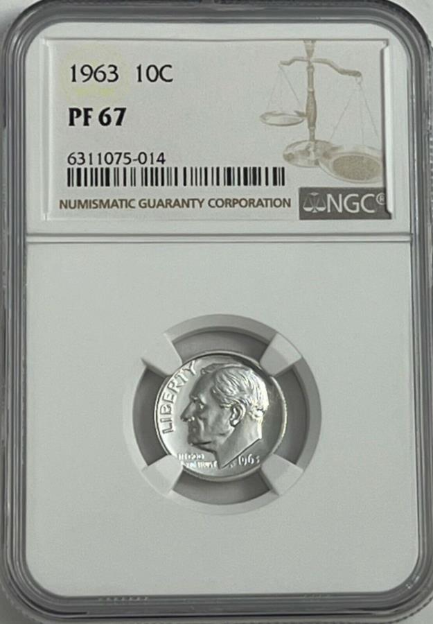 yɔi/iۏ؏tz AeB[NRC _RC [] 1963 NGC PF67 90v[tVo[[Yxg_C10CO[gACAs[zCgx 1963 NGC PF67 90% PROOF SILVER ROOSEVELT DIME 10C GREAT EYE APPEAL WHITE LABEL