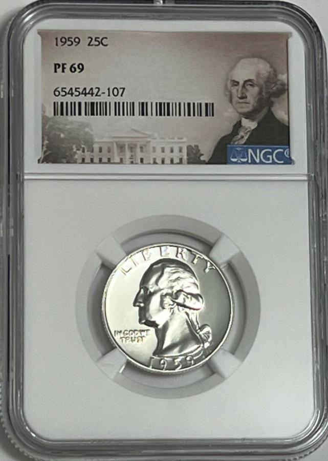 yɔi/iۏ؏tz AeB[NRC _RC [] 1959 NGC PF69 90Vo[v[tVgNH[^[O[gACAs[25C|[g[g 1959 NGC PF69 90% SILVER PROOF WASHINGTON QUARTER GREAT EYE APPEAL 25c PORTRAIT