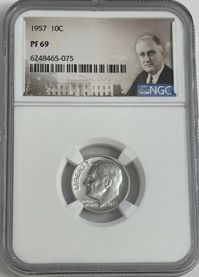 yɔi/iۏ؏tz AeB[NRC _RC [] 1957 NGC PF69 90v[tVo[[Yxg_C10CO[gACAs[|[g[gLB 1957 NGC PF69 90% PROOF SILVER ROOSEVELT DIME 10C GREAT EYE APPEAL PORTRAIT LB