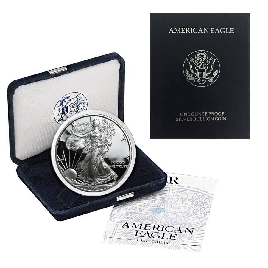 yɔi/iۏ؏tz AeB[NRC _RC [] 1997-P American Silver Eagle ProofiOGPPapersj 1997-P American Silver Eagle Proof (OGP & Papers)