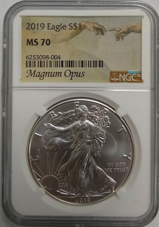 【極美品/品質保証書付】 アンティークコイン モダンコイン 送料無料 2019 Silver Eagle NGC MS70 Magnum Opus 2019 Silver Eagle NGC MS70 Magnum Opus