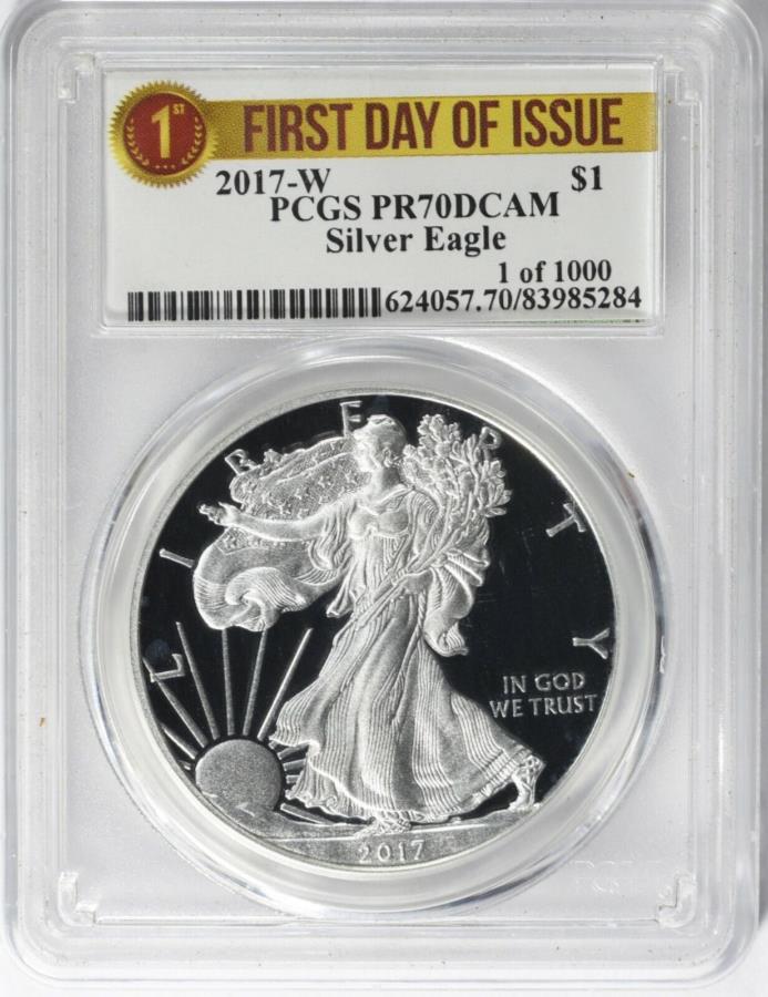 yɔi/iۏ؏tz AeB[NRC _RC [] 2017-W $ 1Vo[C[OPCGSv[t-70 dcams̏ 2017-W $1 Silver Eagle PCGS Proof-70 DCAM First Day of Issue