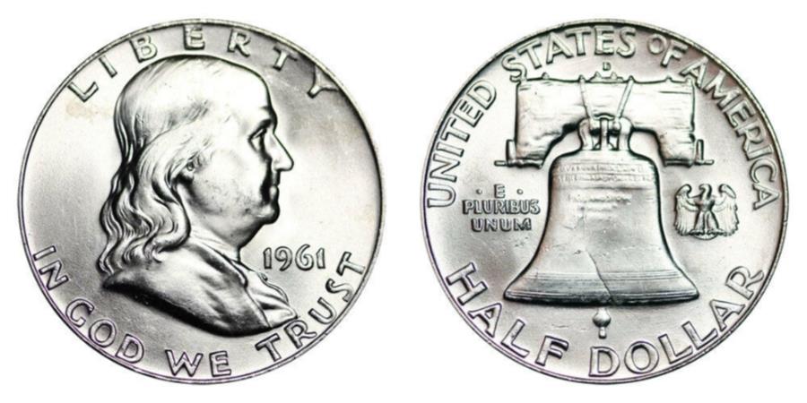 yɔi/iۏ؏tz AeB[NRC _RC [] 1961-dtNh͉ؗȏz-BU 1961-D Franklin Half Dollar Brilliant Uncirculated- BU