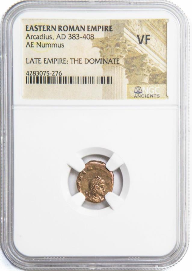 ArcadiusRoman AE4AD383-408NGCVF Roman AE4 of Arcadius (AD383-408)...