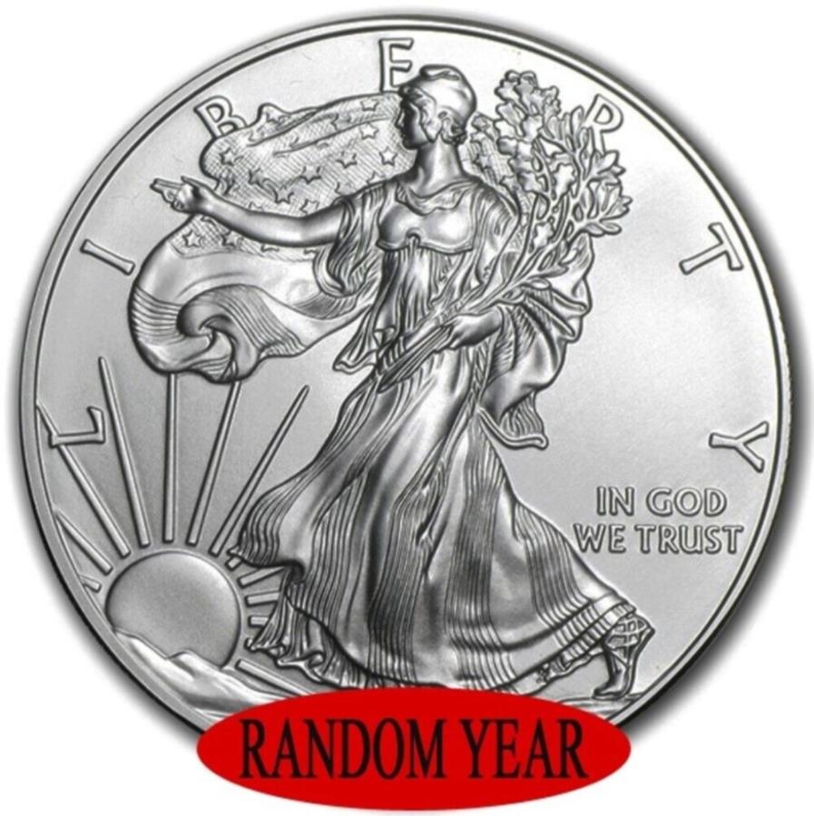  アンティークコイン モダンコイン  ランダムイヤー - アメリカ$ 1シルバーイーグル1オンス.999ファインシルバーコインBU-在庫 Random Year - American $1 Silver Eagle 1 oz .999 Fine Silver Coin BU - In Stock