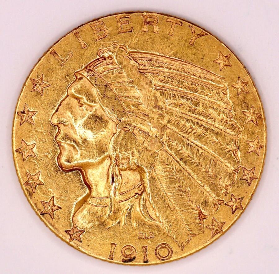 ڶ/ʼݾڽա ƥ 󥳥 [̵] 1910 $ 5ɥǥإåɥϡե-XF 1910 $5 Gold Indian Head Half Eagle - XF