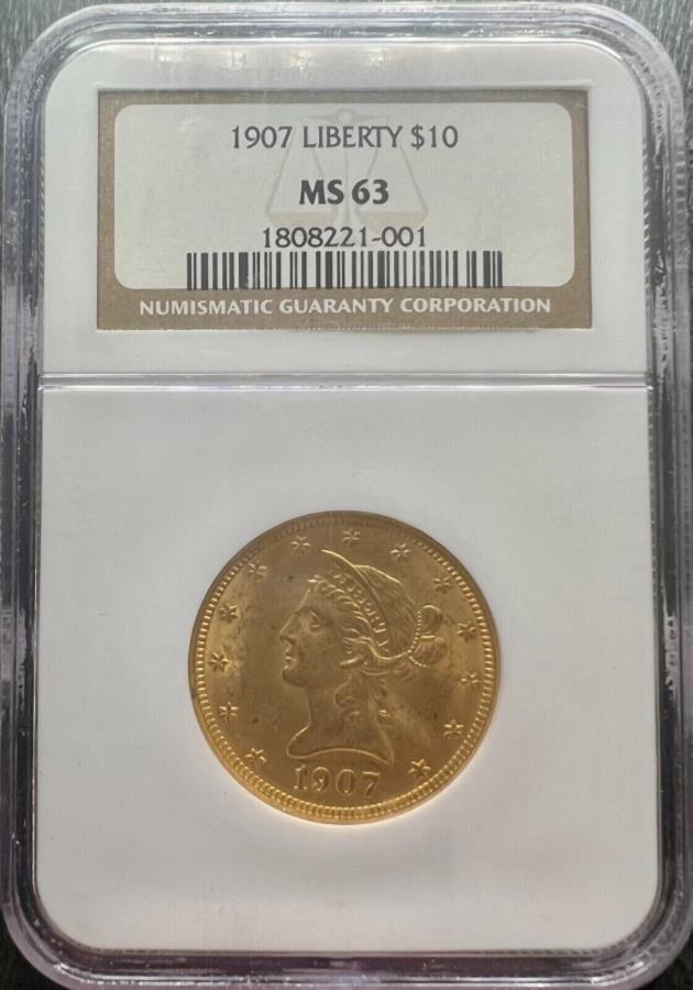  アンティークコイン モダンコイン  1907 $ 10ゴールドリバティイーグルNGC MS63 1907 $10 Gold Liberty Eagle NGC MS63