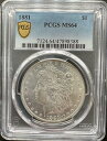 yɔi/iۏ؏tz AeB[NRC _RC [] 1881-P[KVo[_[PCGS MS64O[gX^[ 1881-P Morgan Silver Dollar PCGS MS64 Great Luster