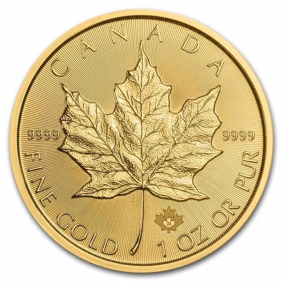  アンティークコイン モダンコイン  2022 1オンスカナダゴールドメープルリーフコイン.9999ファインゴールド - 在庫 2022 1 oz Canadian Gold Maple Leaf Coin .9999 Fine Gold - In Stock