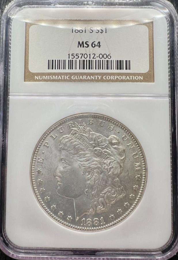 yɔi/iۏ؏tz AeB[NRC _RC [] 1881-SVo[[K_[NGC MS-64 1881-S Silver Morgan Dollar NGC MS-64