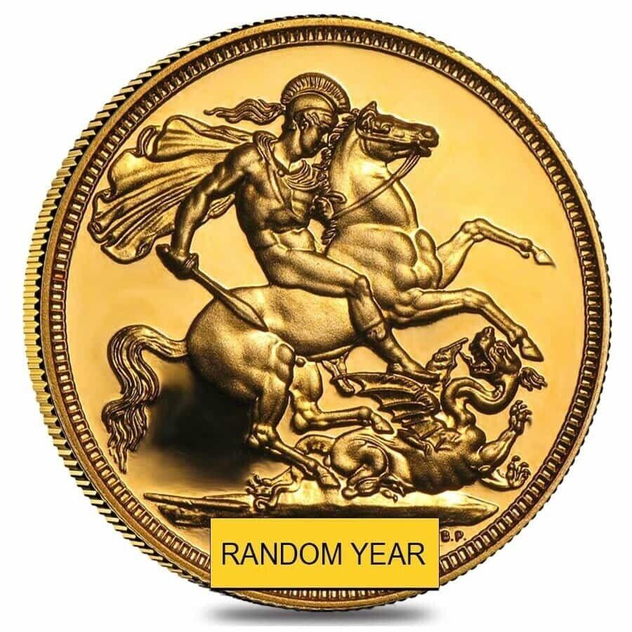  アンティークコイン モダンコイン  イギリスのゴールドプルーフソブリンコイン（ランダムイヤー、エリザベスII） British Gold Proof Sovereign Coin (Random Year, Elizabeth II)