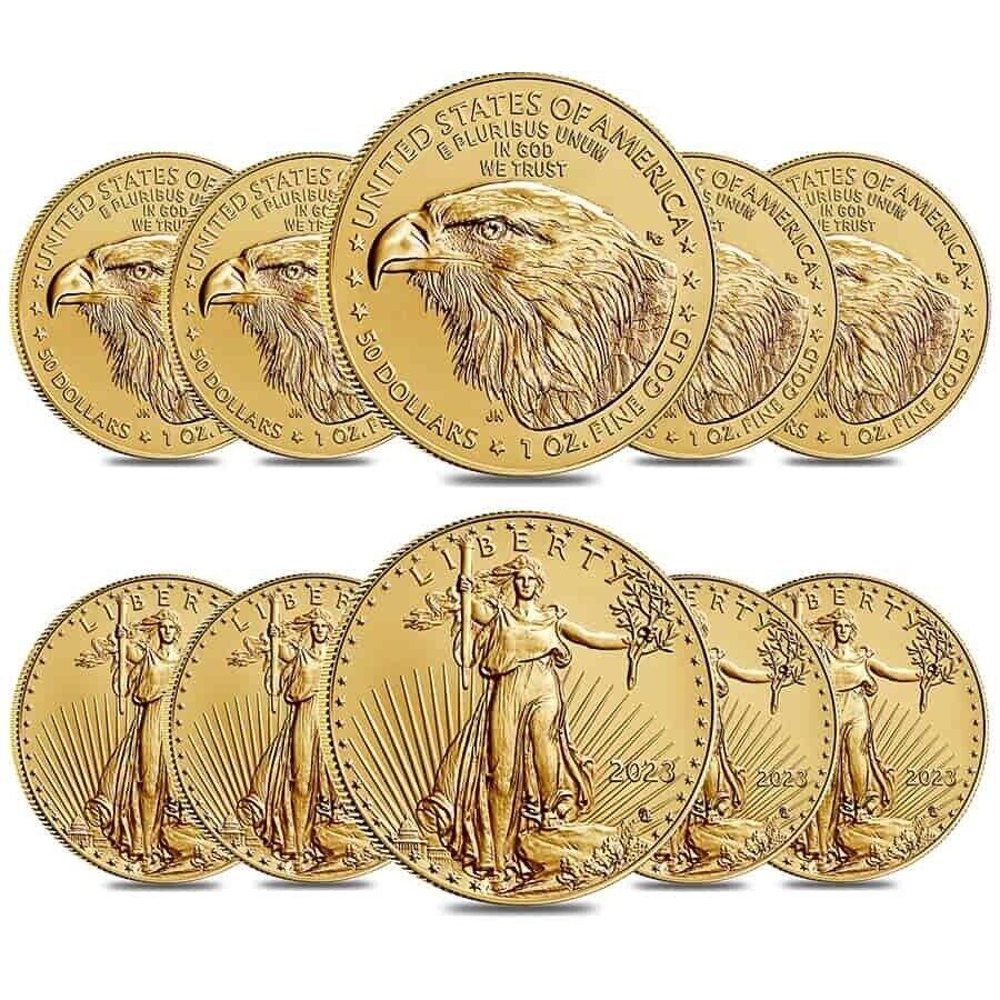 ڶ/ʼݾڽա ƥ 󥳥 [̵] 10-2023 1󥹥ɥꥫ󥤡$ 50bu Lot of 10 - 2023 1 oz Gold American Eagle $50 Coin BU