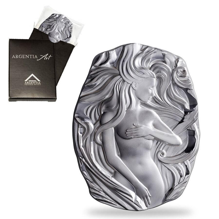 ڶ/ʼݾڽա ƥ 󥳥 [̵] ήȱι꡼եСС.9999ȳȼ10󥹤Υ를ν 10 oz Argentia Woman with Flowing Hair High Relief Silver Bar .9999 Fine