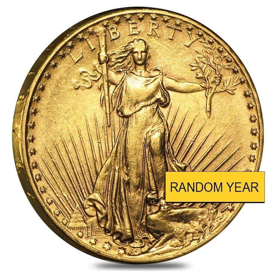 yɔi/iۏ؏tz AeB[NRC _RC [] $ 20S[h_uC[OZgS[f - قƂǏzĂȂAUi_Nj $20 Gold Double Eagle Saint Gaudens - Almost Uncirculated AU (Random Year)